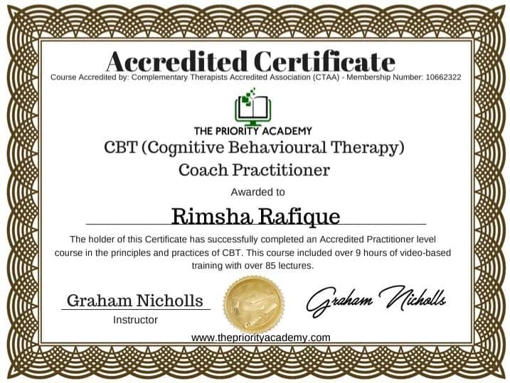 CBT Coach Practitioner Certificate - CTAA