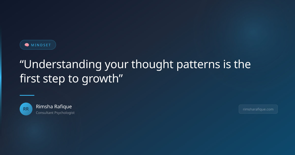 Understanding your thought patterns is the first step to growth ...